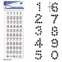 Números adhesivos negros para decoración, pack de 55 unidades