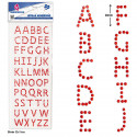 Letras adhesivas rojas , set de 50 unidades con brillos para decoración creativa