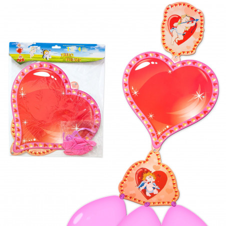 Cartel corazon+globos