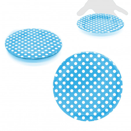 Platos desech.lunares 18cm azul 10
