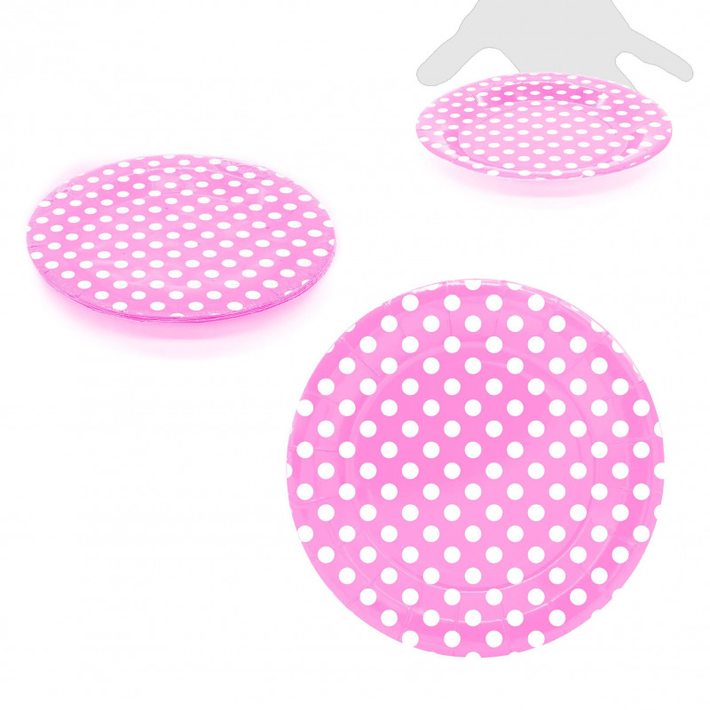 Platos desech.lunares 18cm rosa 10