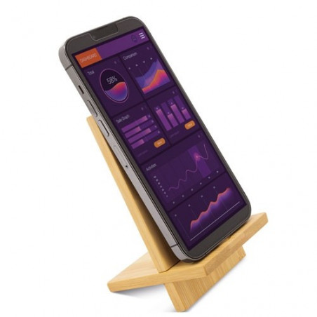 Soporte para el móvil de madera personalizado como regalo de comunión para adolescentes