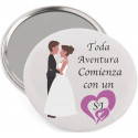 Pañuelo rojo cuello con espejo de bodas y caja de regalo