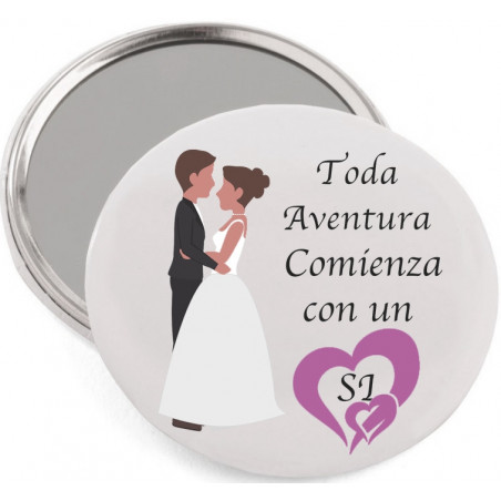 Pañuelo rojo cuello con espejo de bodas y caja de regalo