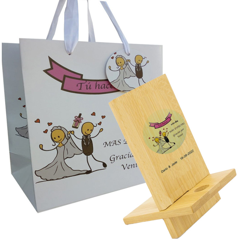 Recuerdos Originales Boda Soporte Móvil Personalizado