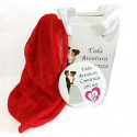 Pañuelo rojo cuello con espejo de bodas y caja de regalo