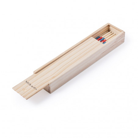Juego mikado personalizado con adhesivo de bautizo