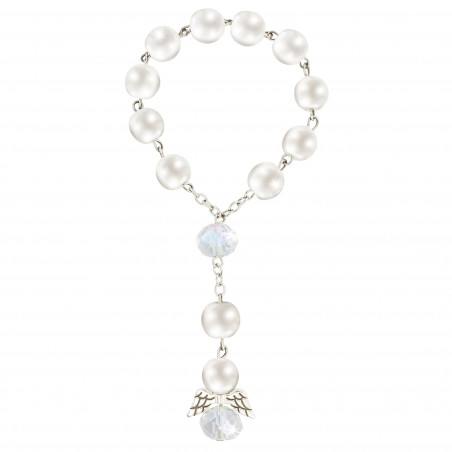 Rosario de perlas blancas para regalos de confirmación