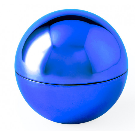 Bálsamo para los labios presentado en bolsa azul y adhesivo para comunión
