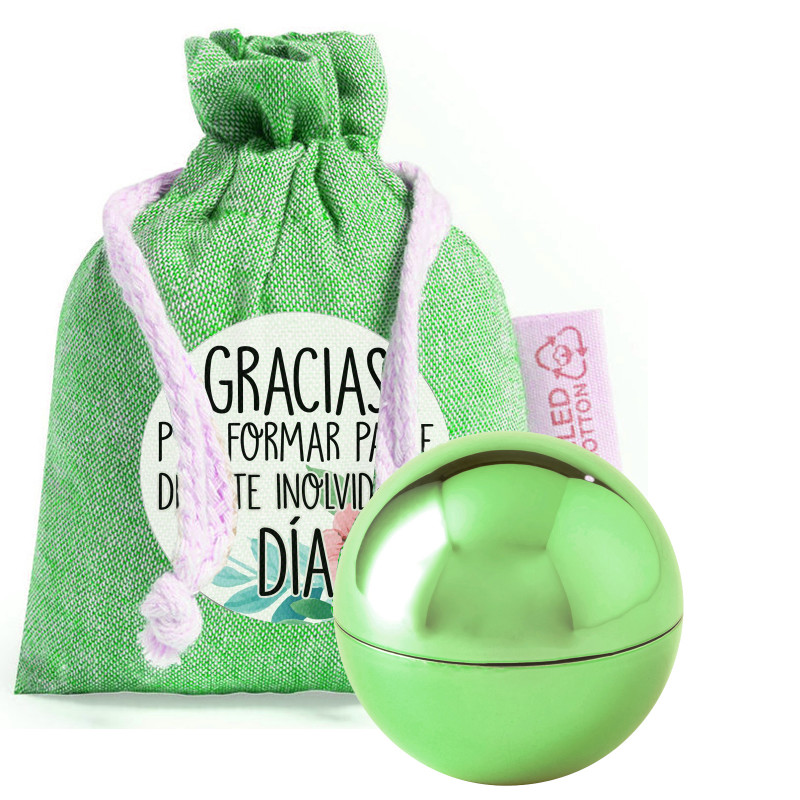 Brillo labial para adolescentes como detalle de evento presentado en bolsa con adhesivo de agradecimiento