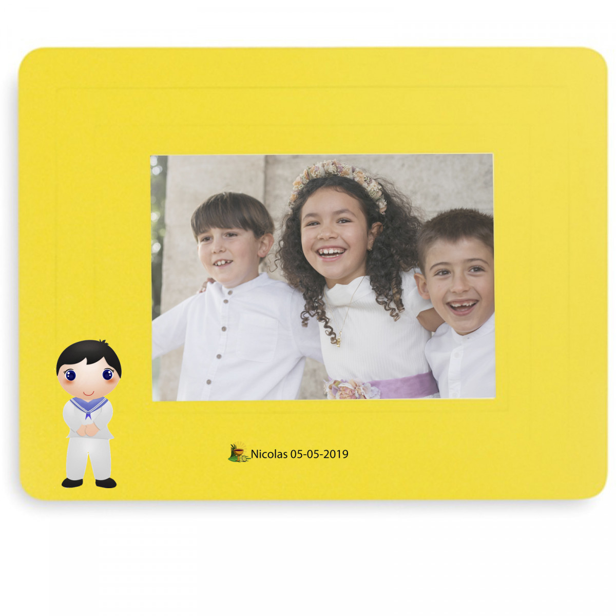 Alfombrilla ratón para foto con adhesivos para comunión personalizable