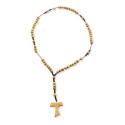 Collar rosario de madera en bolsa rústica