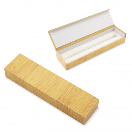 Bolígrafo puntero de madera en estuche de presentación con bolsa y adhesivos de boda