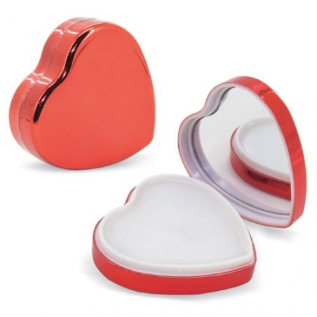 Bálsamo labial corazón rojo con cajita de presentación blanca