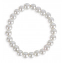 Pulsera de perlas blancas con alfiler en forma de estrella y bolsa de antelina