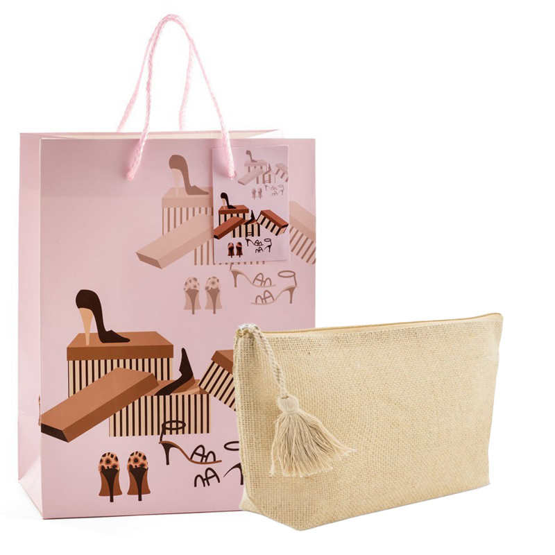 Neceser de yute con bolsa para regalo