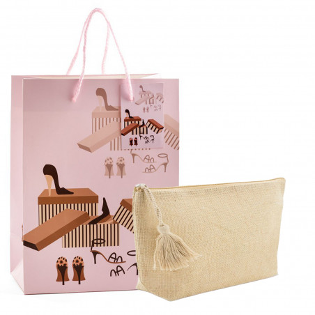 Neceser de yute con bolsa para regalo