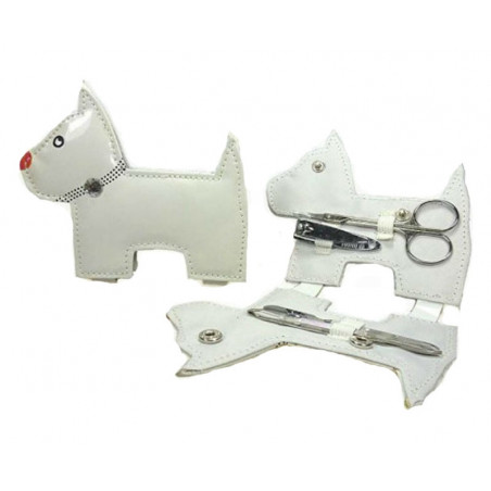 Accesorios de manicura en estuche en forma de perrito con bolsa