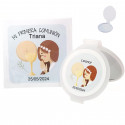 Espejo personalizado para comunión con bolsa transparente y tarjeta personalizada