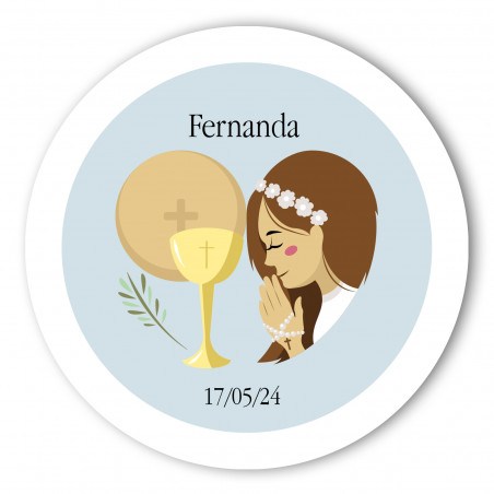 Pastillero personalizado para comunión con caja de cartón