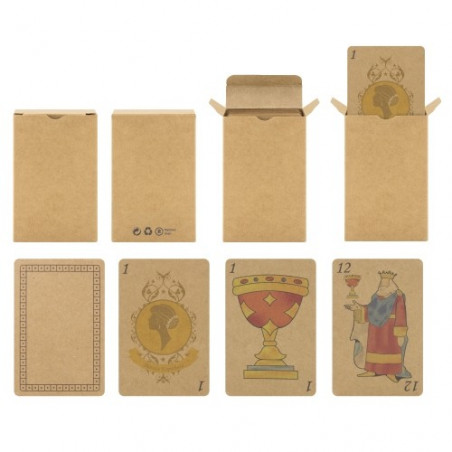 Baraja de cartas española personalizada con adhesivos para comunión