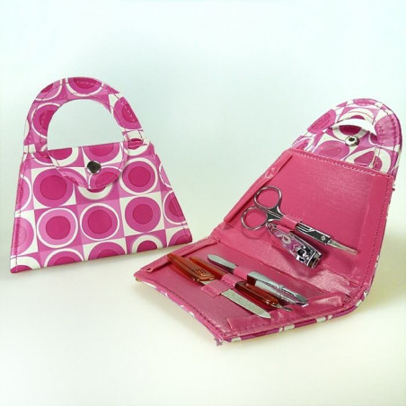 Accesorios para manicura con bolsa blanca y adhesivo de comunión