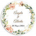 Adhesivo Personalizado Floral 5cm: Ideal para Todo Tipo de Celebraciones