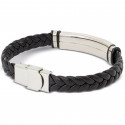 Pulsera trenzada con placa plateada con cajita personalizada con adhesivo