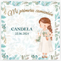 Tarjeta mi primera comunión personalizada para niña