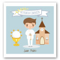 Tarjeta chico de comunión para regalar