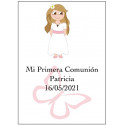 Botella de vino comunión con sacacorchos personalizados con adhesivos de niña y bolsa de regalo