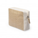 Neceser de yute en bolsa de kraft con adhesivo personalizado