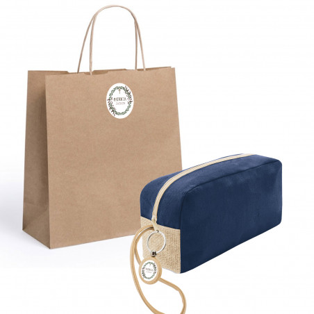 Neceser con llavero personalizado en bolsa con adhesivo
