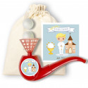 Juguete divertido con adhesivo en bolsa con tarjeta de comunión personalizada para niño