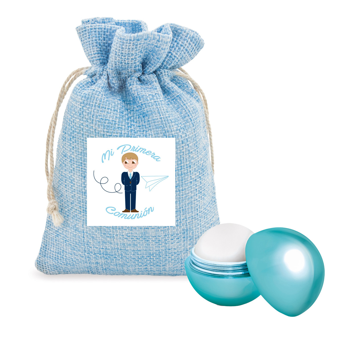 Regalos Invitados Comunión Bálsamo Labial en Bolsa