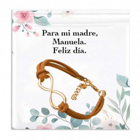 Pulsera de infinito con tarjeta para el día de la madre