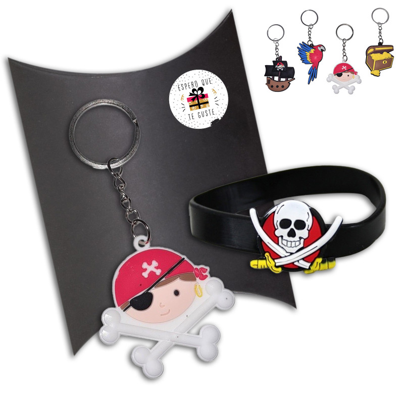 Llavero y pulsera pirata regalo para niños y niñas
