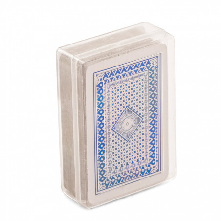 Baraja de cartas española tamaño mini personalizada con adhesivo de comunión de niño