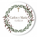 Espejito con adhesivo personalizable en bolsita de tela