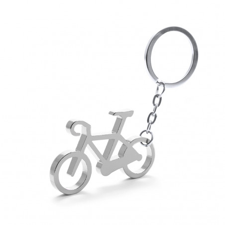 Llavero bicicleta plateado en sobre kraft con adhesivo de comunión niño personalizado