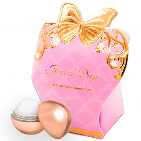 Brillo de labios con factor de protección en caja decorativa rosa