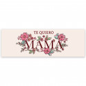 Adhesivo decorativo con frase te quiero mamá 6x2 cm