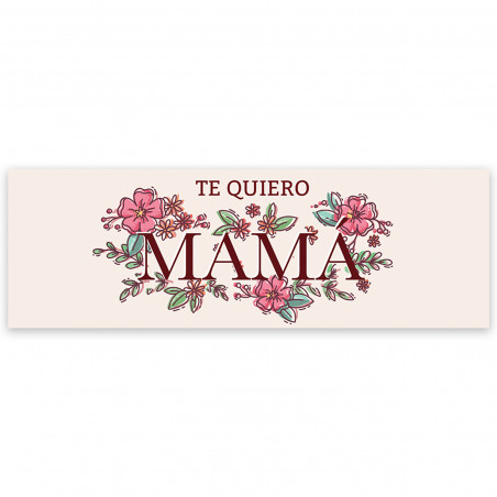 Adhesivo decorativo con frase te quiero mamá 6x2 cm