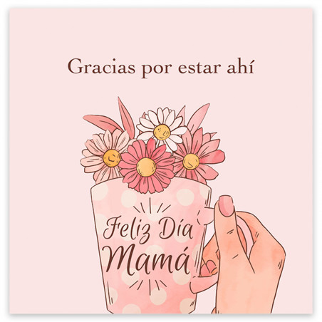 Adhesivo para decoración de detalles para detalles del día de la madre 5x5 cuadrado