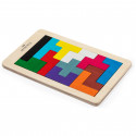 Puzzle tetris madera con piezas de colores