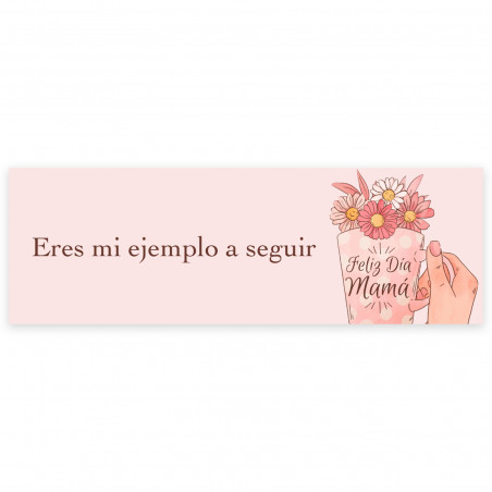 Adhesivo personalizado para detalles día de la madre 6x2 cm