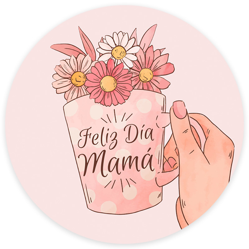 60 Calcomanías Para El Día De La Madre, Diseño Floral Para El Día De La