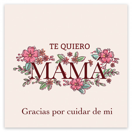 Neceser en bolsa kraft con adhesivo personalizado para detalles del día de la madre