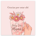 Pulsera mano de fátima en cajita con adhesivo personalizado para detalles día de la madre