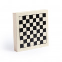 Juegos clásicos en caja de madera presentado en bolsa de tela con adhesivo personalizable para regalo